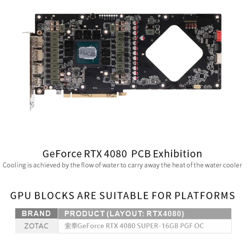 Bloco de GPU Bykski N-ST4080SP - Rtx 4080 Water Cooling Block avaliação e preço