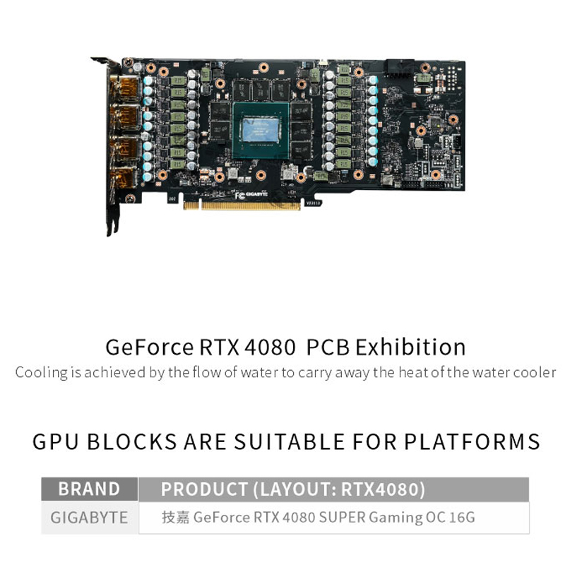 Bloco de GPU Bykski para Placa - Rtx 4080 Water Cooling Block avaliação e preço